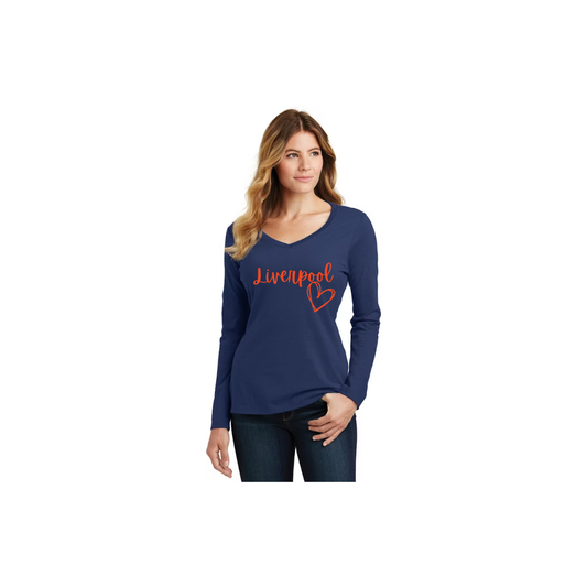 Liverpool Heart Long Sleeve Ladies Fitted Tee